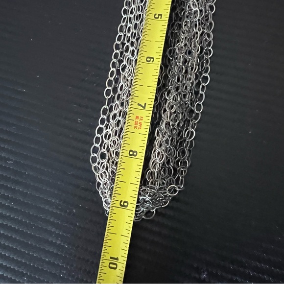 Alfani Multi Strand Necklace Oval Shaped Chain Link Layered Silver Tone - Picture 6 of 6